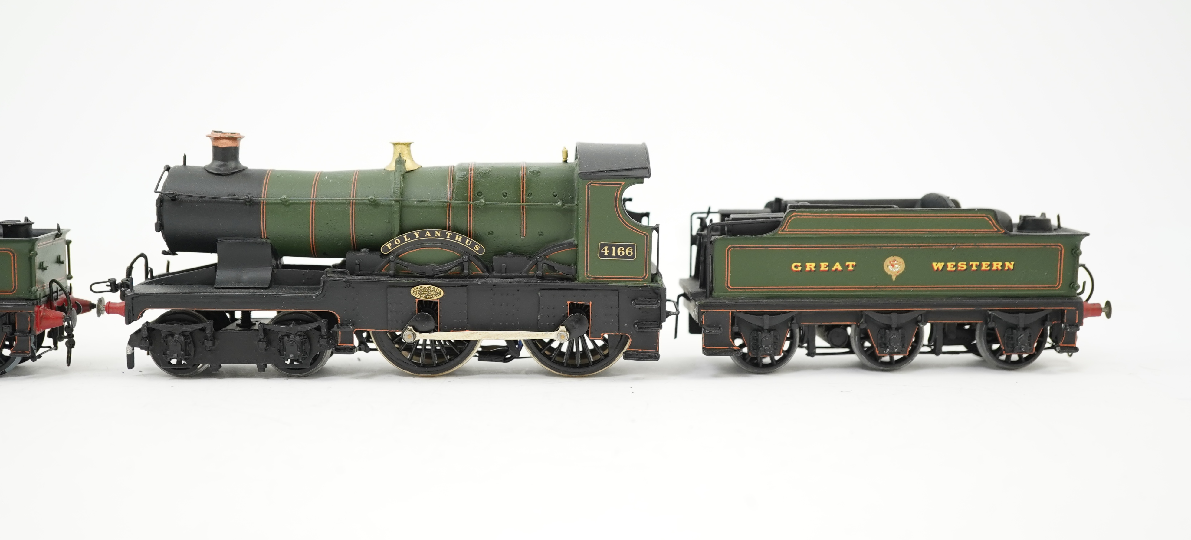 Two 00 gauge brass and white metal kit built GWR tender locomotives; a Star class 4-6-0, Lode Star 4003, together with a Flower class 4-4-0, Polyanthus 4166, constructed, painted and lined to a high standard, both motore